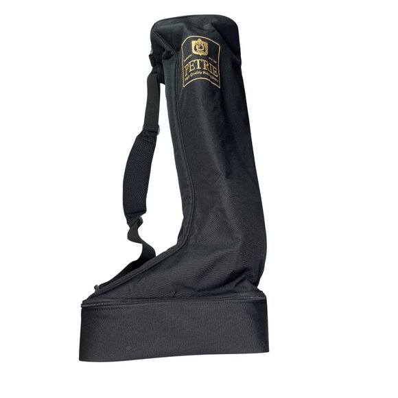 Petrie Black Riding Boot Bag W/ Orange Lining & Adjustable Strap C102 - Picture 6 of 9